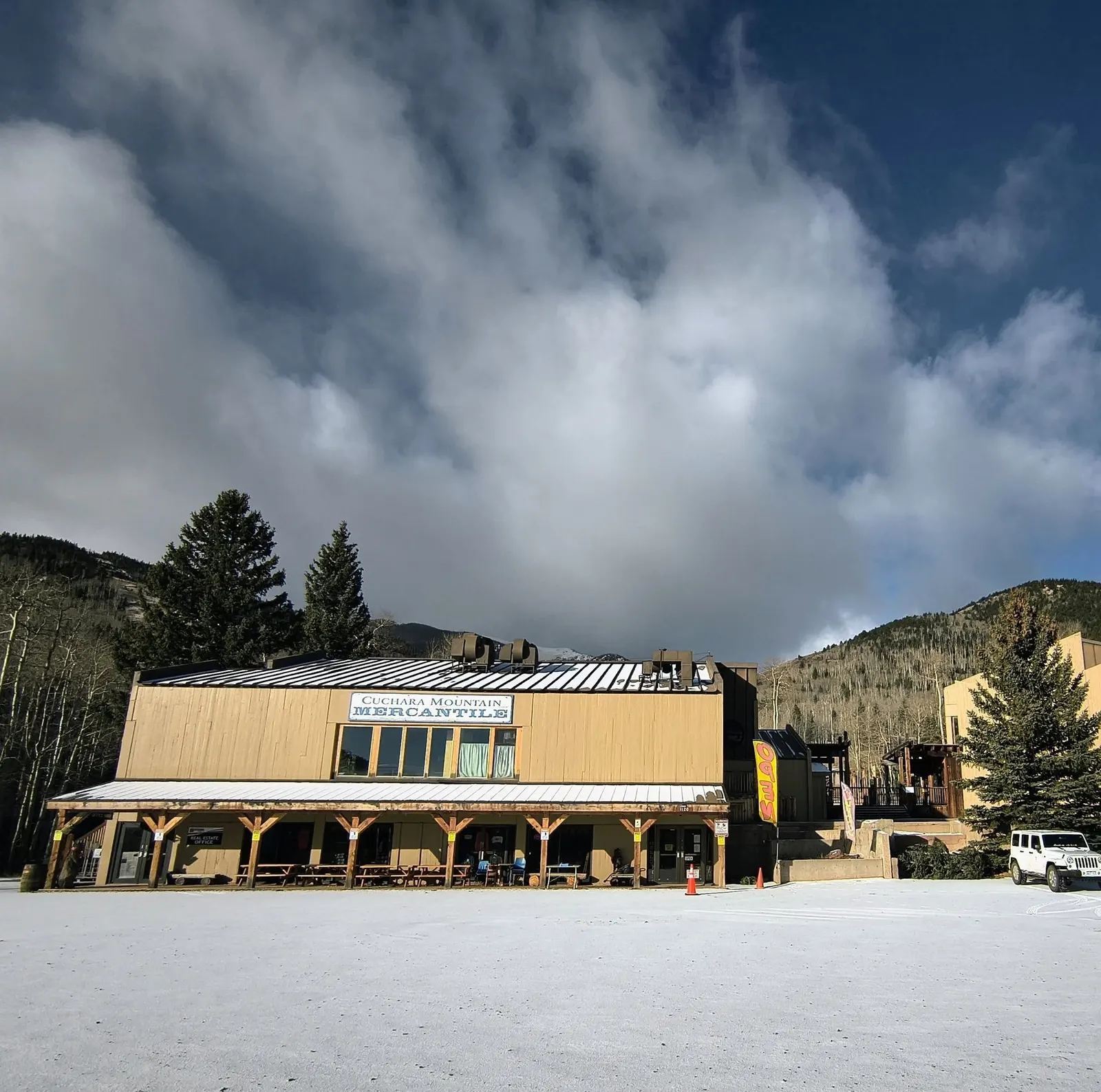 Exterior of Cuchara Mountain Mercantile at the base of the ski resort.