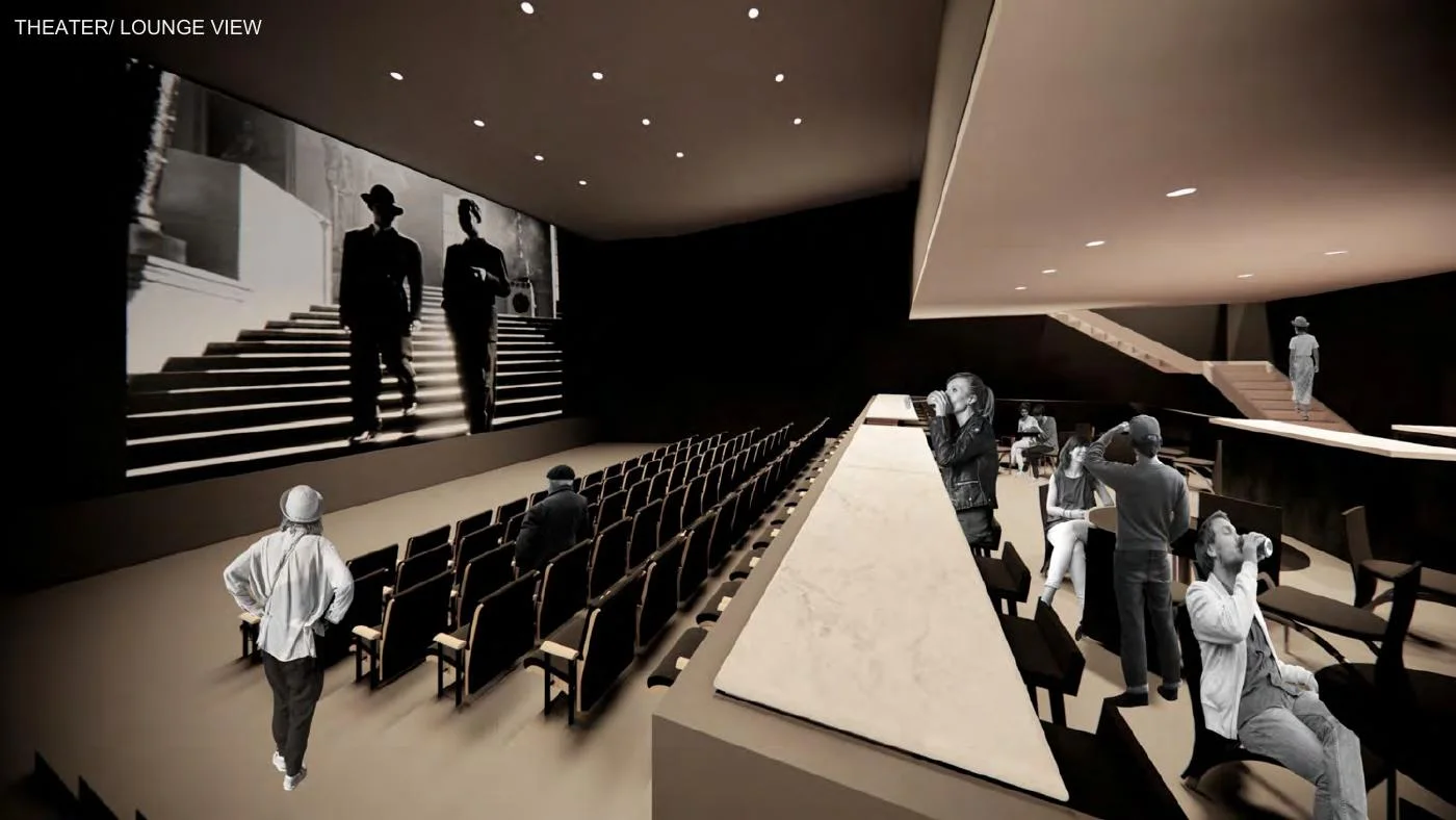 Concept B: theatre and lounge view, a CU Denver schematic concept from 2019.