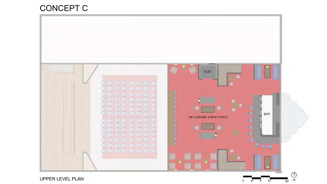 Concept C: upper-level plan, a CU Denver schematic concept from 2019.